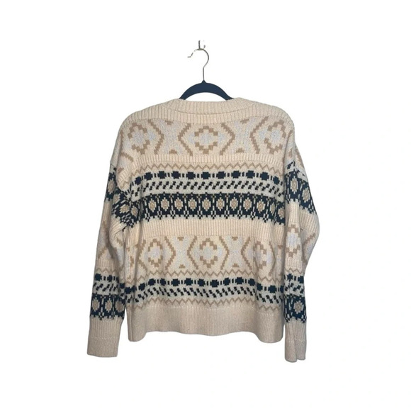 Maurices Cream & Black Fair Isle Button Front Cardigan Sweater Medium Women’s - Picture 5 of 10